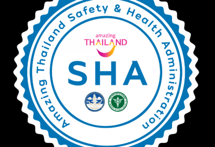 Baan Ploy Sea's SHA seal. Gay-friendly hotel in Thailand with safety and health administration standards. Travel safely in Thailand.