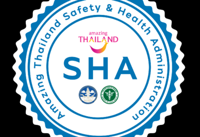 Baan Ploy Sea's SHA seal. Gay-friendly hotel in Thailand with safety and health administration standards. Travel safely in Thailand.