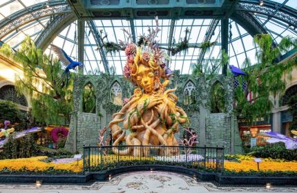 Bellagio Hotel's Conservatory & Botanical Garden. A Gay-Friendly Hotel in Las Vegas. Features floral displays and art installations.