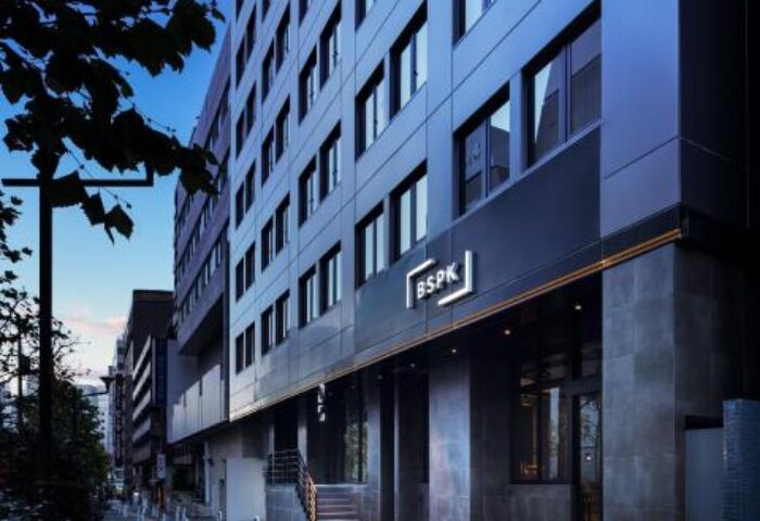 Bespoke Hotel Shinjuku's exterior. This gay-friendly hotel in Shinjuku, Tokyo, offers modern accommodations for LGBTQ+ travelers.