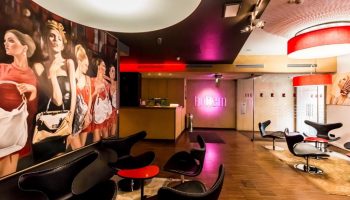 Bohem Art Hotel's stylish lobby. This gay-friendly hotel features modern decor, chic seating, and a vibrant atmosphere. Perfect for gay travel.