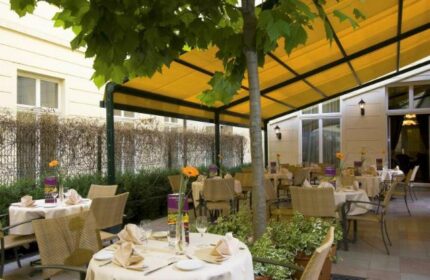 Hotel Century Old Town Prague MGallery's pet-friendly outdoor dining area. Gay-friendly hotel in Prague's Old Town with a charming ambiance.