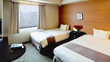 Citadines Central Shinjuku Tokyo room with two beds. Gay-friendly hotel in Shinjuku, Japan. Modern decor, comfortable for gay travelers.