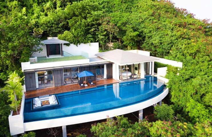 Conrad Koh Samui: Gay-friendly hotel villa with infinity pool. Luxury resort in Thailand, perfect for gay men's travel. Tropical paradise.