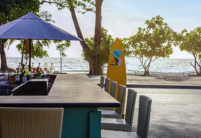 DoubleTree by Hilton Phuket Banthai Resort's beachfront bar. Gay-friendly hotel with ocean views, cocktails, and a relaxed vibe.