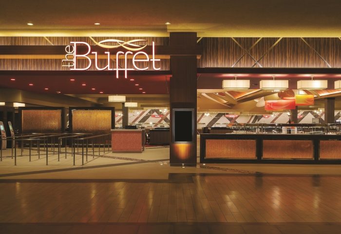 Excalibur Hotel's buffet entrance. A gay-friendly hotel, the Excalibur in Las Vegas is a great choice for gay men's travel advice.