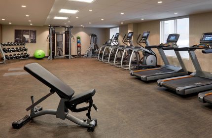Fairfield by Marriott Montreal Downtown gym. Treadmills, weights, and other exercise equipment in a gay-friendly hotel.