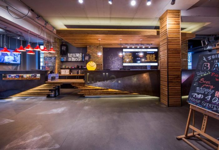 Generator London's stylish lobby. This gay-friendly, pet-friendly hotel features a travel shop, bar, and modern design. A great choice for gay travelers.