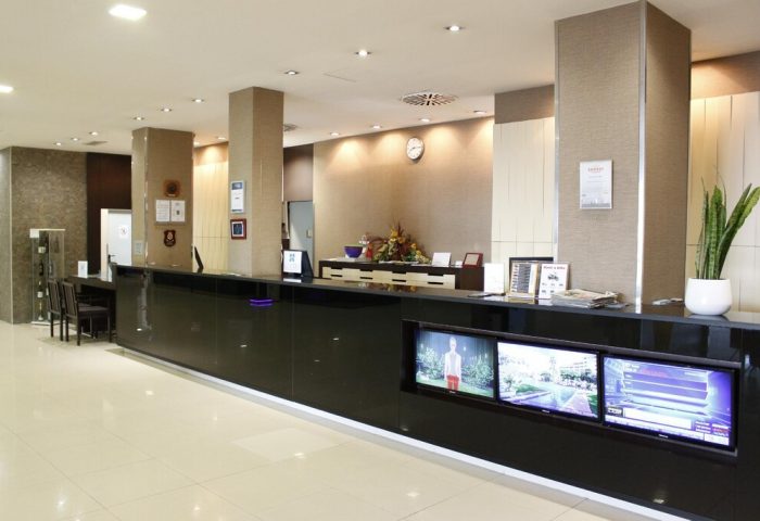 Gran Hotel Cervantes by Blue Sea lobby. Modern reception area at this gay-friendly hotel. Perfect for gay men travel.