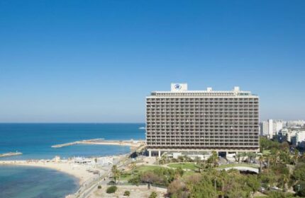 Gay-Friendly Hilton Tel Aviv hotel overview. Beachfront property with sea view, a popular choice for gay travelers visiting Tel Aviv, Israel.