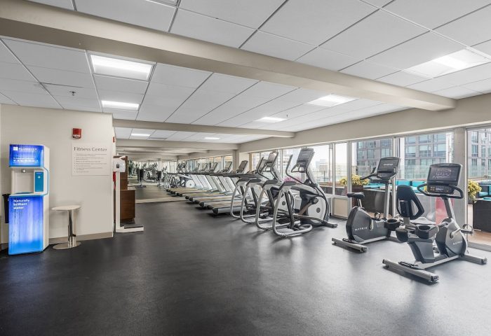Holiday Inn San Francisco Golden Gateway gym. Fitness center with treadmills, bikes, and weights. Gay-friendly hotel workout facility.