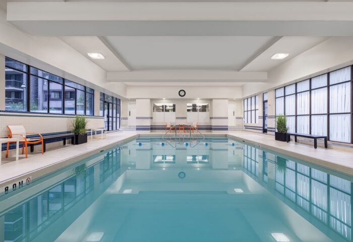 Indoor pool at the gay-friendly Holiday Inn Toronto Downtown Centre hotel. Relax in style during your Toronto visit.