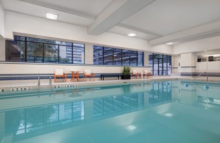 Indoor pool at Holiday Inn Toronto Downtown Centre, a gay-friendly hotel. Relax by the pool during your Toronto visit.