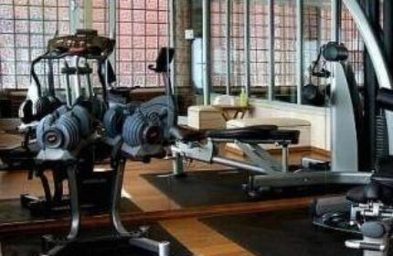 Hotel Lyskirchen's gym. Gay-friendly hotel with fitness center. Treadmill, weights, and other exercise equipment for a healthy travel experience.