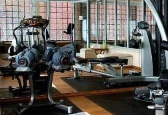 Hotel Lyskirchen's gym. Gay-friendly hotel with fitness center. Treadmill, weights, and other exercise equipment for a healthy travel experience.