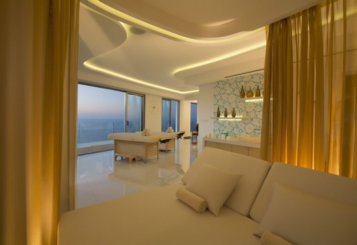 Hotel Mousai Cancun Adults Only All Inclusive gay-friendly spa. Massage tables overlook the ocean. Luxurious, relaxing experience.