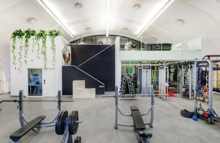 Hotel St. Thomas gym. Gay-friendly hotel fitness center with weights, machines, and a modern design. A great space to workout while traveling.