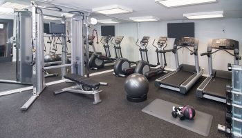 Hotel Ziggy Los Angeles gym. Gay-friendly hotel fitness center with treadmills, elliptical machines, weights, and exercise equipment.