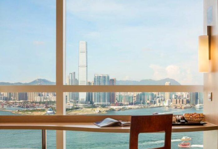 View from Ibis Hong Kong Central & Sheung Wan Hotel, a gay-friendly hotel. Skyline view from room. Central district, Hong Kong travel.