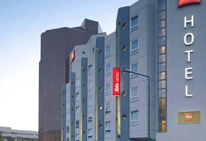 Ibis Hotel Koeln Centrum exterior. Gay-friendly hotel with modern architecture. A great choice for gay travelers in Cologne, Germany.