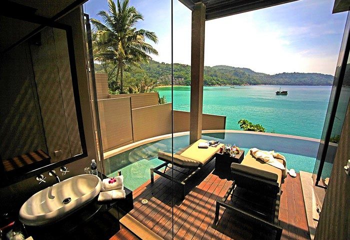 Impiana Private Villas Kata Noi, Phuket: Gay-friendly hotel room with pool overlooking the ocean. Luxury travel for gay men in Thailand.