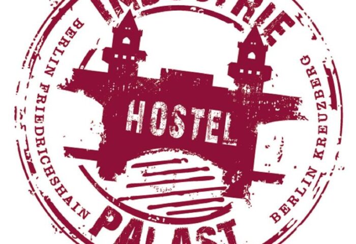 Industriepalast Hostel Berlin logo. A gay-friendly hotel in Friedrichshain-Kreuzberg, Berlin. Great location for gay men travelers.