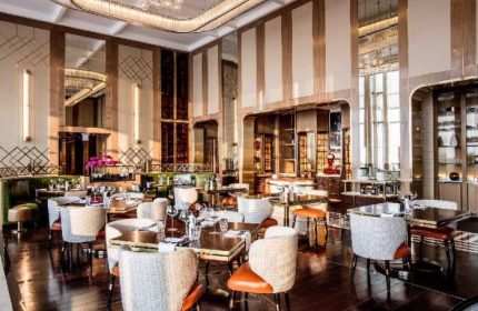 InterContinental Hanoi Landmark72 gay-friendly hotel restaurant. Upscale dining room with tables set for service. Fine dining experience in Hanoi.