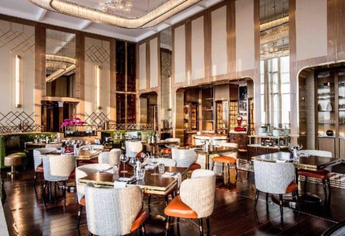 InterContinental Hanoi Landmark72 gay-friendly hotel restaurant. Upscale dining room with tables set for service. Fine dining experience in Hanoi.