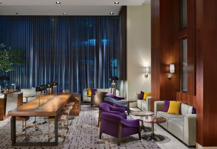 InterContinental San Francisco's stylish lounge area. A gay-friendly hotel with modern decor, perfect for LGBT travelers.