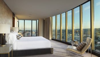 InterContinental San Francisco gay-friendly hotel room with city view. Modern design, large windows, and luxurious amenities. Perfect for gay travel.