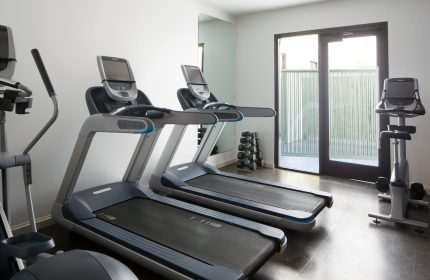 Kimpton Hotel Enso gym. Treadmills, elliptical, stationary bike, and weights at this gay-friendly hotel. Fitness center for gay travelers.
