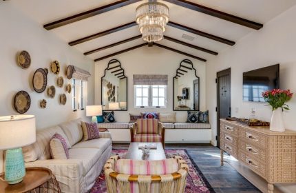 La Serena Villas, A Kirkwood Collection Hotel living room. Gay-friendly hotel interior showcasing stylish decor & comfortable seating areas.