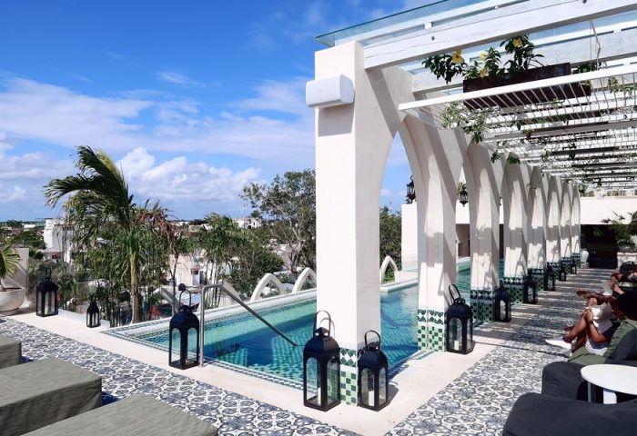 Layla Tulum Adults Only gay-friendly hotel rooftop pool view. Relax in style at this Tulum hotel, perfect for gay travelers.