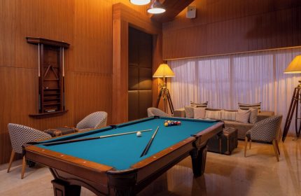 Le Blanc Resort Cancun Adults Only All-Inclusive: Billiard room. Gay-friendly hotel with pool table, seating area, and stylish decor.