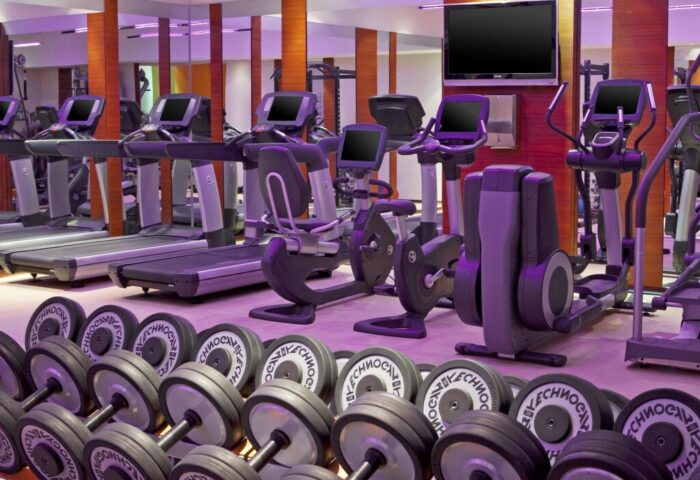 Le Méridien Vienna gay-friendly hotel gym. Dumbbells, treadmills, elliptical trainers, and stationary bikes for a complete workout.