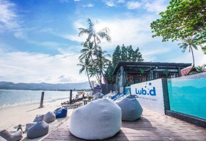Lub D Koh Samui Chaweng Beach: Gay-friendly hotel with beach access, bean bags, palm trees, and ocean views. Perfect for gay travelers.