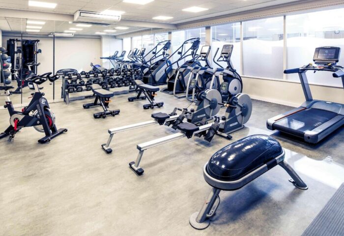 Mercure Manchester Piccadilly Hotel gym. Treadmills, weights, rowing machines, & stationary bikes. Gay-friendly hotel fitness center.