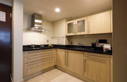 Kitchenette at Mexico City Marriott Reforma Hotel. Gay-friendly hotel with modern amenities, perfect for LGBTQ+ travelers.