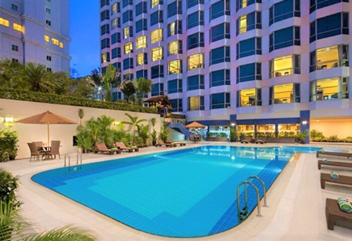 Millennium Hotel Sirih Jakarta, a gay-friendly hotel, features a pool, sun loungers, and city views. A perfect spot for gay travelers.