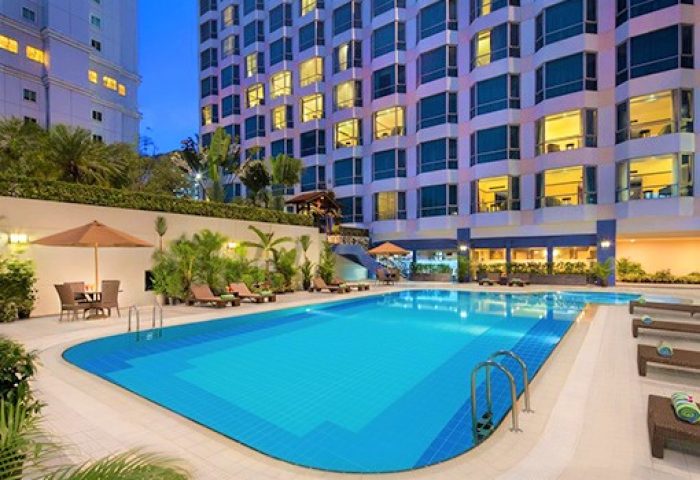Millennium Hotel Sirih Jakarta, a gay-friendly hotel, features a pool, sun loungers, and city views. A perfect spot for gay travelers.