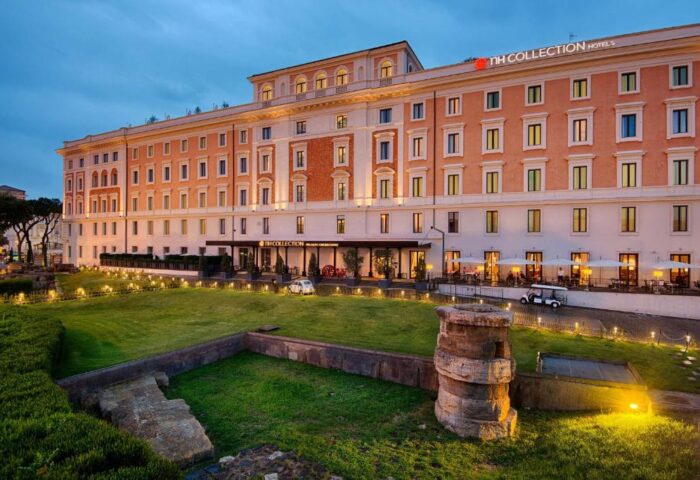 NH Collection Palazzo Cinquecento, a gay-friendly hotel in Rome. Exterior view with garden. Ideal for gay men travelers.