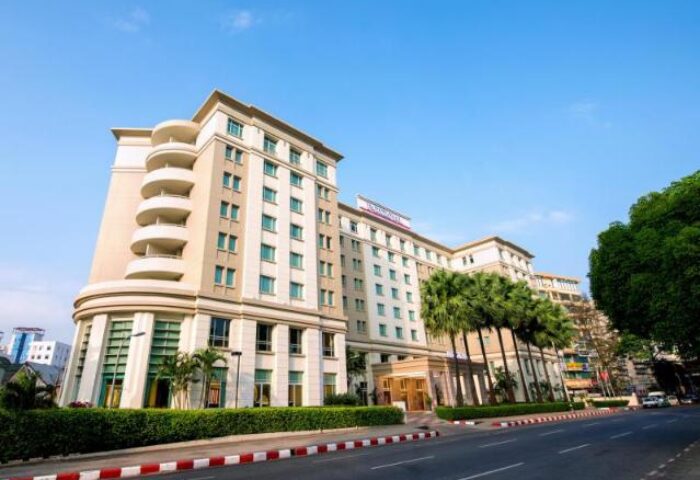 PARKROYAL Yangon Hotel's exterior view. A gay-friendly hotel in Yangon, Myanmar, offering comfortable stays for LGBT travelers.