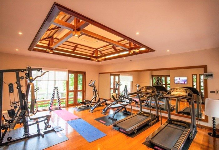 Phra Singh Village gay-friendly hotel gym. Treadmills, weights, & exercise machines for a great workout. Perfect for gay men's travel needs.