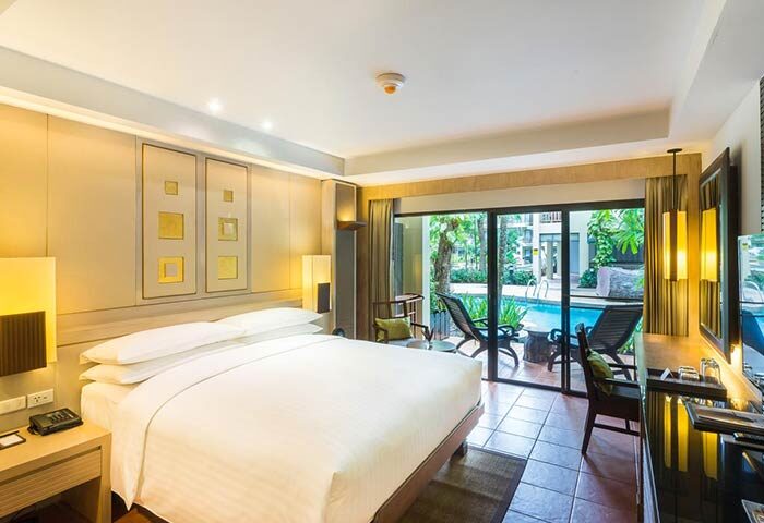 Phuket Marriott Resort & Spa, Merlin Beach room. Gay-friendly hotel with pool access. Ideal for gay travel in Phuket, Thailand.