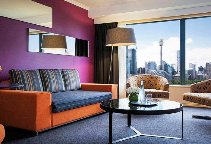 Pullman Sydney Hyde Park gay-friendly hotel room. Modern design, city view. Ideal accommodation for gay travelers in Sydney.
