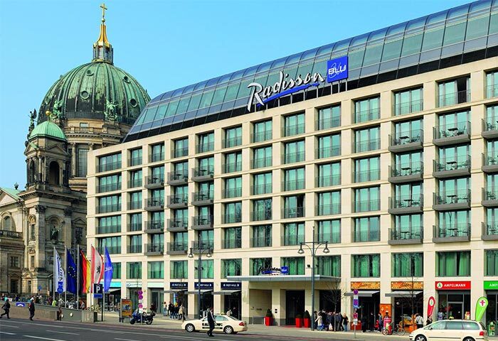 Radisson Collection Hotel, Berlin. Gay-friendly Radisson Blu Hotel view with the Berliner Dom. A perfect choice for gay travelers in Berlin.