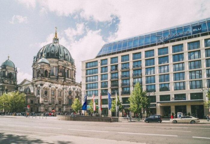 Radisson Blu Hotel, Berlin, near Berliner Dom. Gay-friendly hotel with city views. A great choice for gay travelers visiting Berlin.