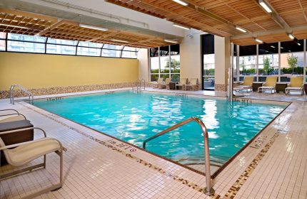 Residence Inn by Marriott Vancouver Downtown's indoor pool. A gay-friendly hotel with a pool for relaxation. Vancouver travel advice.