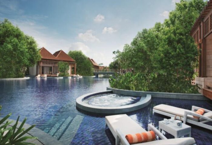 Resorts World Sentosa Beach Villas: Gay-friendly hotel with pool, jacuzzi, and loungers. SG Clean Certified villa for a relaxing gay vacation.