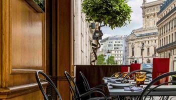 Sofitel Le Scribe Paris Opéra gay-friendly hotel. Outdoor dining with Opera Garnier view. Parisian charm for LGBT travelers.